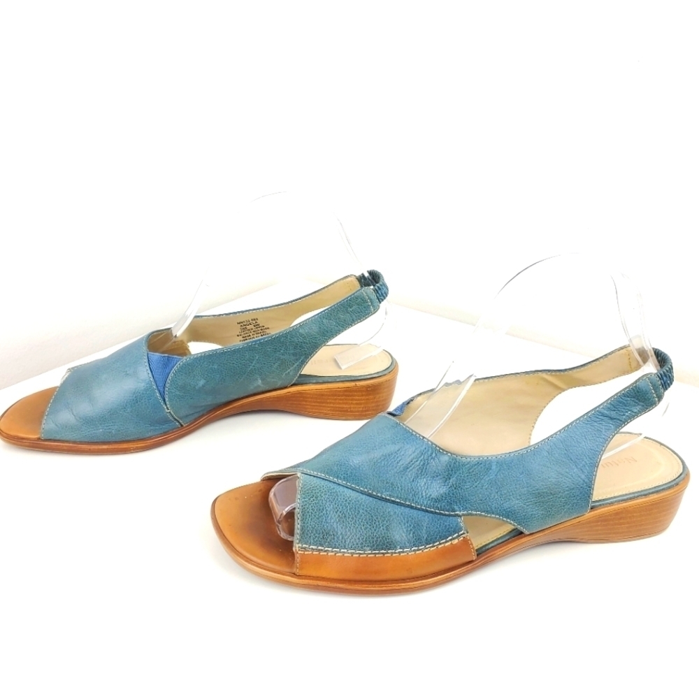 Naturalizer women sandals leather made in Brazil size 9W blue - Picture 1 of 9